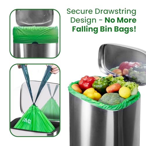 13 Gallon Compostable Trash Bags Drawstring (35 Count)