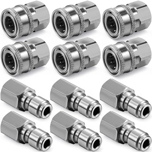 6 Sets NPT 3 8 Inch Stainless Steel Male and Female Quick Connector
