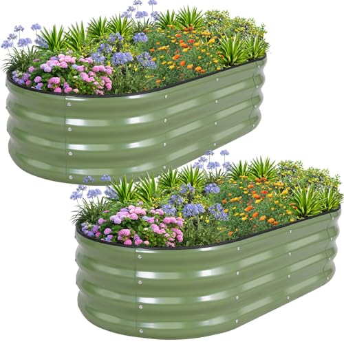 Galvanized Raised Garden Bed Outdoor (2 Count)