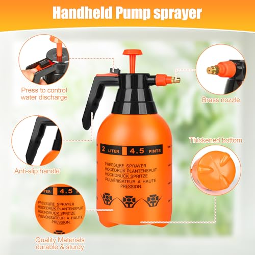 3 Pcs 1 2 Gallon Plastic Handheld Pump Sprayer (3 Count (1/2 Gallon))