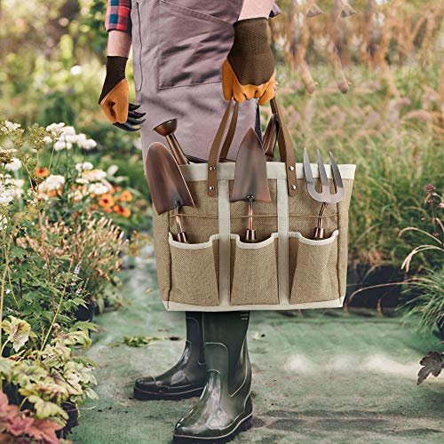 1 Gallon Galvanized Steel Watering Can with 3 Pcs of Garden Tools