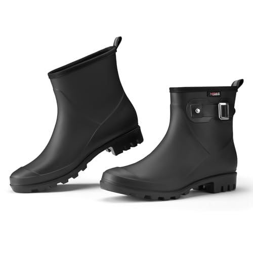 Women's Waterproof Short Rain Boots Ankle Rubber Garden Shoes