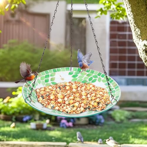 Hanging Mosaic Bird Bath Outdoor