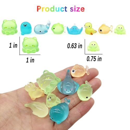Glow in The Dark Ocean Mini Resin Animals Figures
