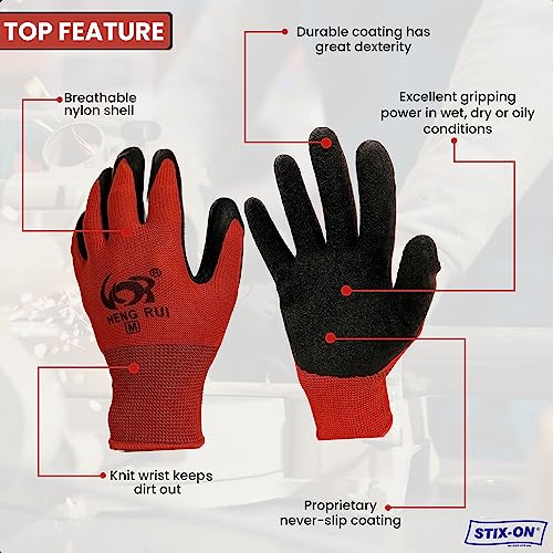 20 Pairs Red Large Work Gloves (20 Count)