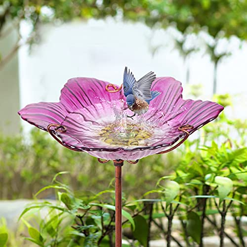 26" Glass Bird Bath
