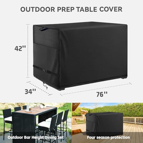 Outdoor Bar Height Dining Set Cover Suitable for 76 x 34 x 42"