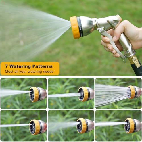 Heavy Duty Metal Garden Hose Nozzle (Silver)