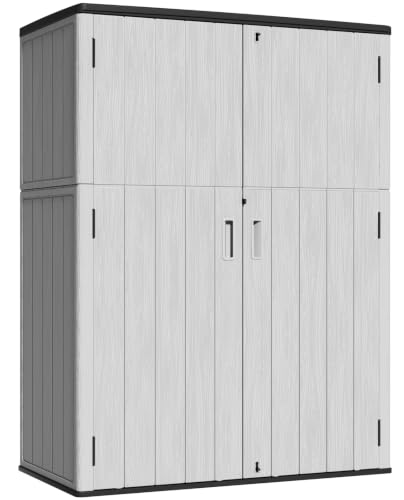 Outdoor Storage Shed (57 Cu.ft Vertical Shed Grey)