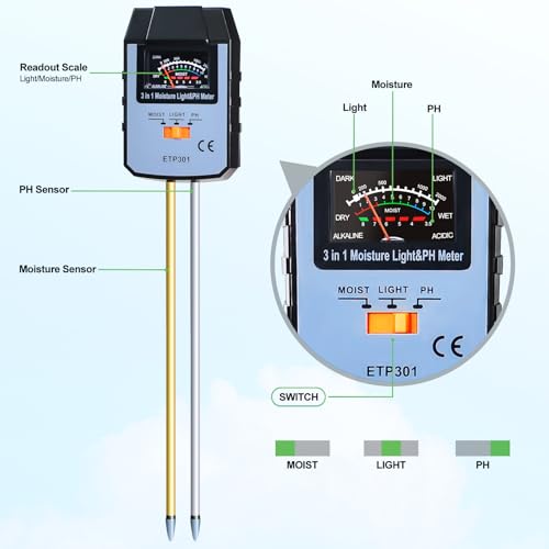 ALLOSUN Soil Moisture Meter for Plants