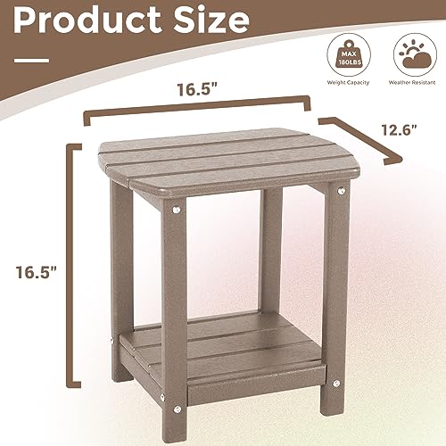 Adirondack Square Outdoor Side Table (Teak / a:Oval 2-Tier)