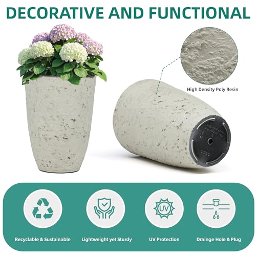 19.5" Tall Resin Planters Set of 2 (2 Count)