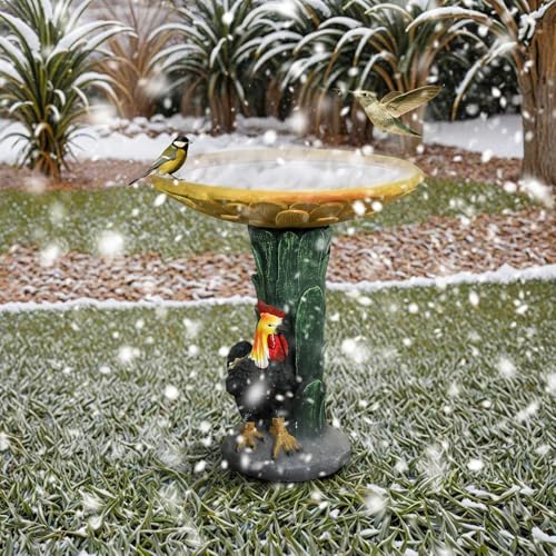 23" H Outdoor Concrete Bird Bath