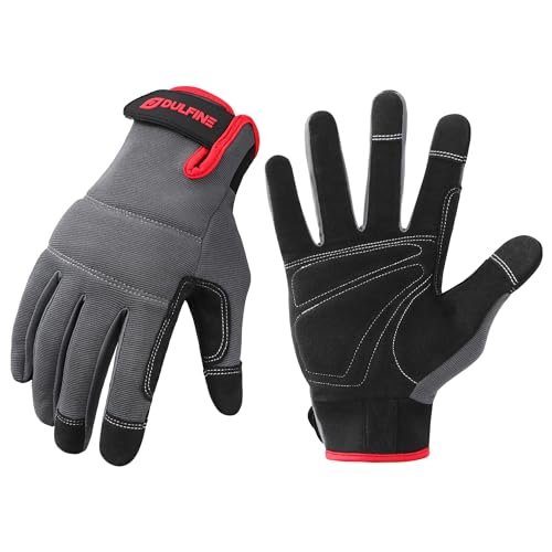 Flex Grip Mechanic 1 Pair Pack Work Gloves for Men Grey L