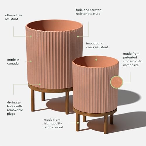 Demi Series Raised Duo Planters (Terracotta/Brown / Bundle - 2 Pack)