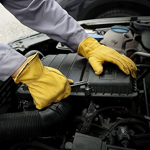 Leather work gloves for men (3 Count)