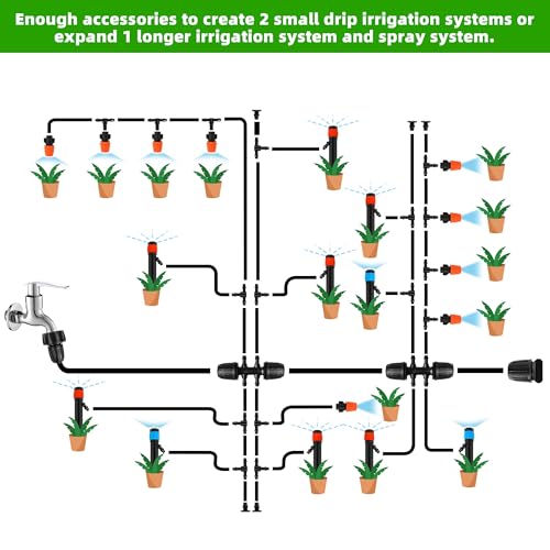 240FT DIY Automatic Drip Irrigation System Kit for Garden (175 Count)
