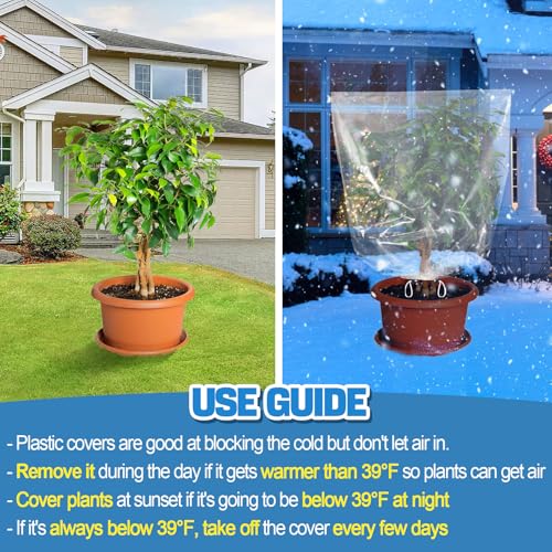 6Pcs 39"x39" Winter Plant Cover Freeze Protection