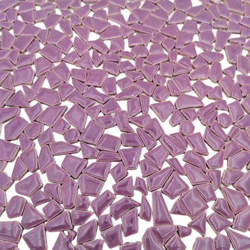 1.1LB Irregular Ceramics Mosaic Tiles (Purple)