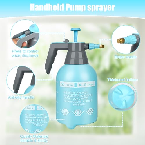 3 Pcs 1 2 Gallon Plastic Handheld Pump Sprayer (3 Count)