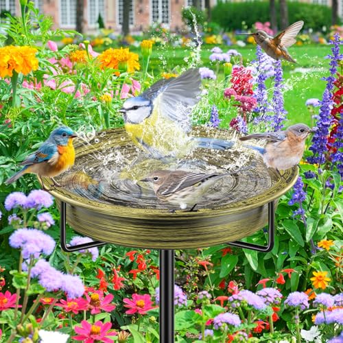 Bird Baths for Outside (Retro Gold)