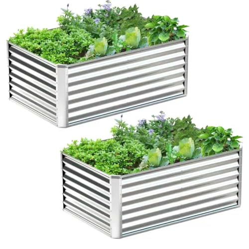 2PCS 4x2x2FT Galvanized Raised Garden Bed (2 Count)