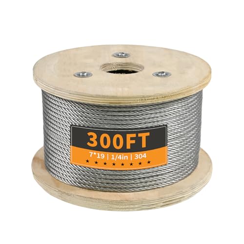 1 4" Stainless Steel Cable 300FT Wire Rope (300 Foot)