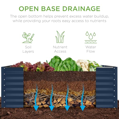 4x2x2ft Outdoor Metal Raised Garden Bed