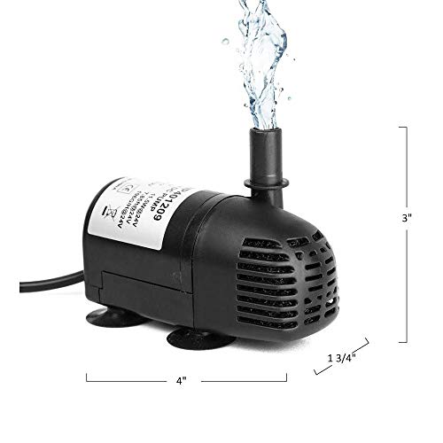 12V 24V DC Brushless Submersible Water Pump 196 GPH for Solar Fountain Hydroponics and Aquaponics