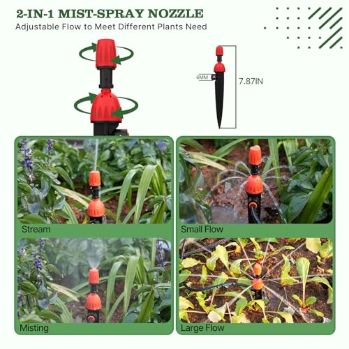 Anleolife 82.4FT Automatic Drip Irrigation System Kit with Water Timer