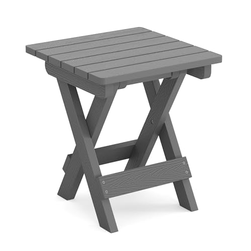 Small Outdoor Folding Side Table HDPS 14 Inch Height
