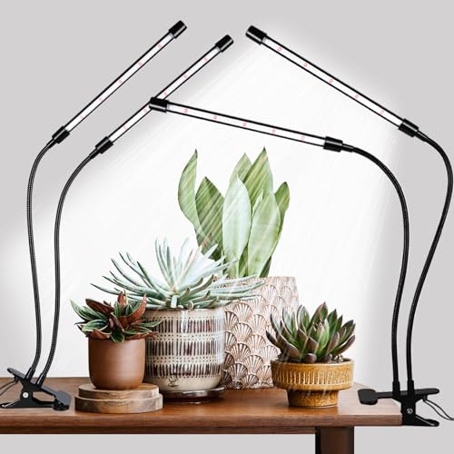 Black Grow Lights for Indoor Plants (2 Head 2 Pack)