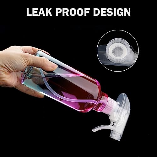 Plastic Spray Bottle 16.9oz Empty Spray Bottles Refillable Container Trigger Sprayer for Cleaning Solutions (gradient)