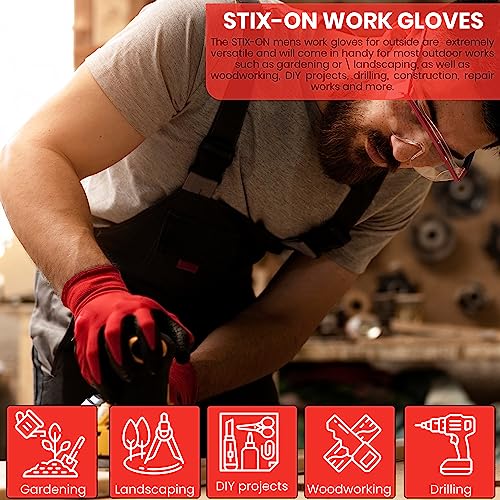 20 Pairs Red Large Work Gloves (20 Count)