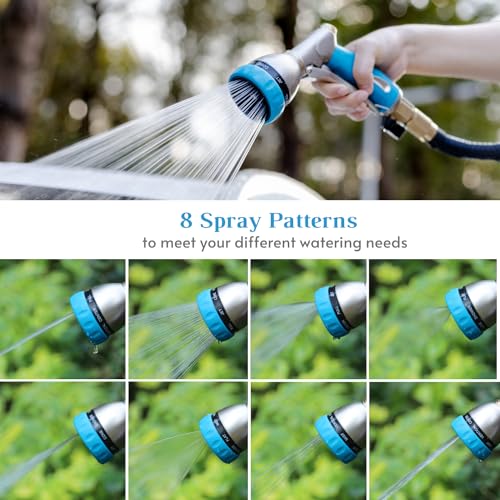 100% Metal Garden Hose Nozzle Sprayer with Ergonomic Handle