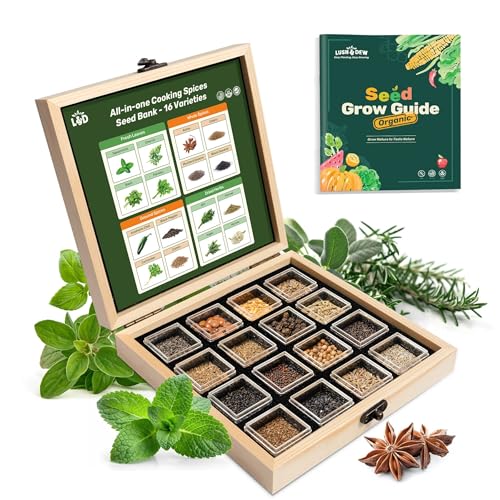 Lush&Dew Culinary Herbs Garden Seed Bank (16 Count)