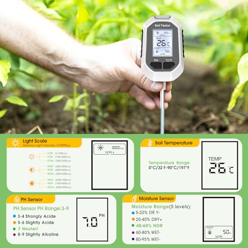 4-in-1 Soil Moisture Meter Digital Plant for Outdoor Plants