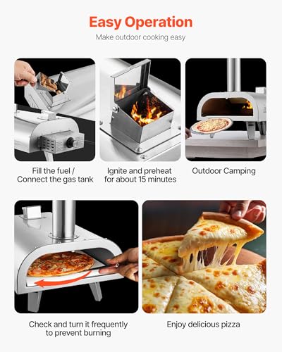 Dual Fuel Pizza Oven Outdoor (Silver)