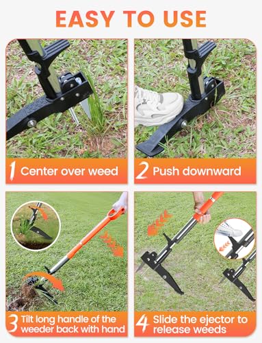 2 Pack Upgraded Weed Puller Tool Kit with Long Adjustable Handle