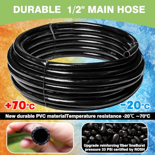 40 FT 1 2 inch Drip Irrigation Irrigation kit Main Line Supply Hose Tube for Garden Irrigation System