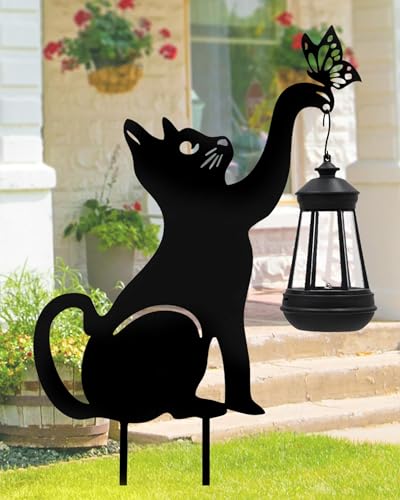 Solar Black Cat Lights Yard Decorations Outdoor (Cat)