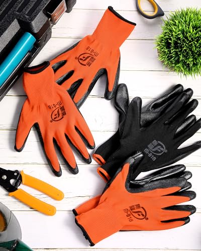 48 Pairs Gardening Gloves for Men Women Rubber Coated Safety Work Gloves Bulk for Gardening Construction Work