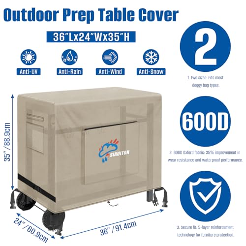 600D Outdoor Bar Cart Cover for 36" Portable Outdoor Table