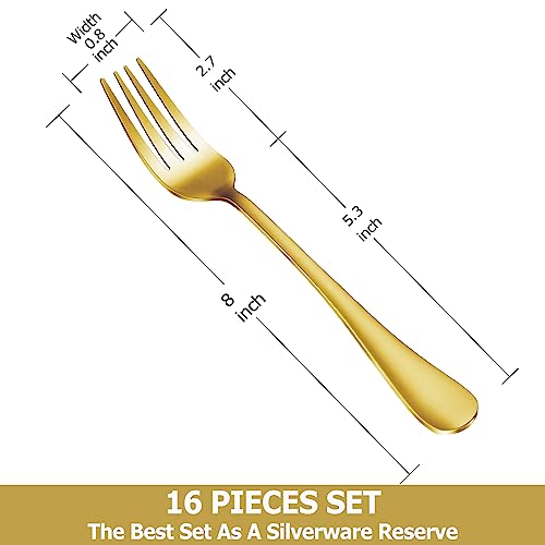 16 Piece Gold Dinner Forks Set (16 Count)