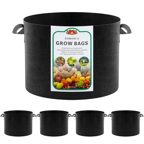5 Pack 15 Gallon Grow Bags (5 Count)