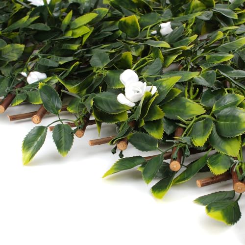 Artificial Greenery Bamboo Trellis for Privacy (White Rose Rattan)