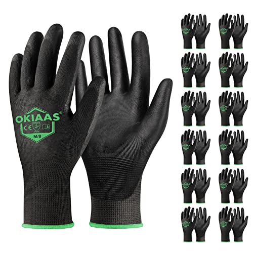 Men's Ultra Thin and Lightweight Working Gloves with Grip (12 Count)