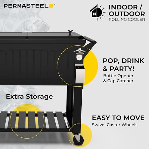 80 Qt Antique Patio Cooler for Outside (80-Qt Standard / Black)