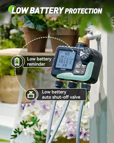 3 Zone Water Timer with Brass Inlet & Outlet (Blue / 3 Zone Water Timer)
