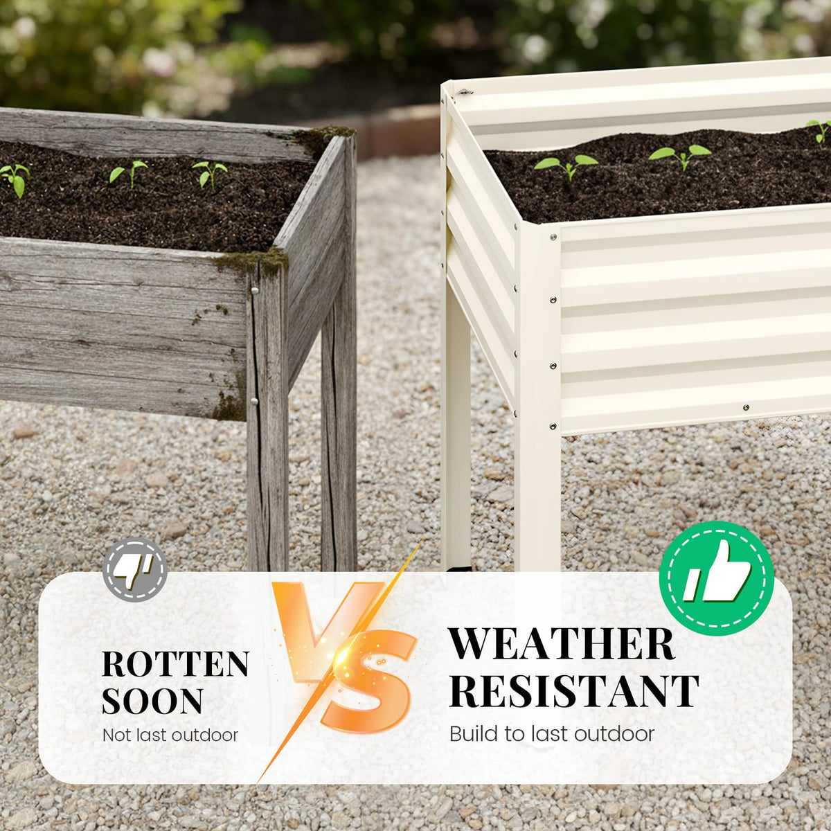 Large Raised Garden Bed with Large & Cover 48×24×56 in